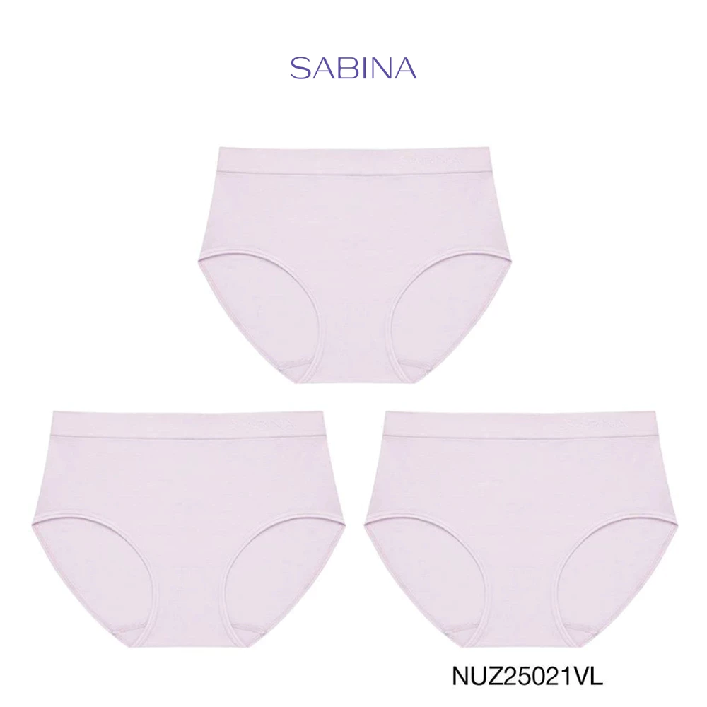 [Online Exclusive] (Set 3 ชิ้น) Sabina Panty Zone Seamless Series กางเกงในทรงเอวสูงปานกลาง รหัส NUZ25021VL สีม่วงอ่อน
