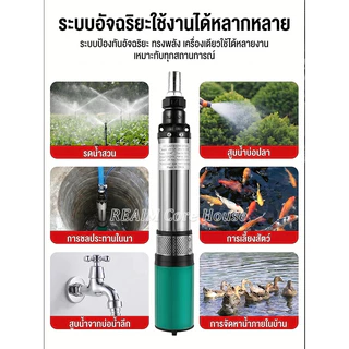 REAIM ปั๊มน้ำ ปั๊มน้ําบาดาล 1 นิ้ว ปั๊มบ่อน้ําลึก DC Deep Well Pump ปั้มบาดาลสกรู สแตนเลสไม่เป็นสนิม