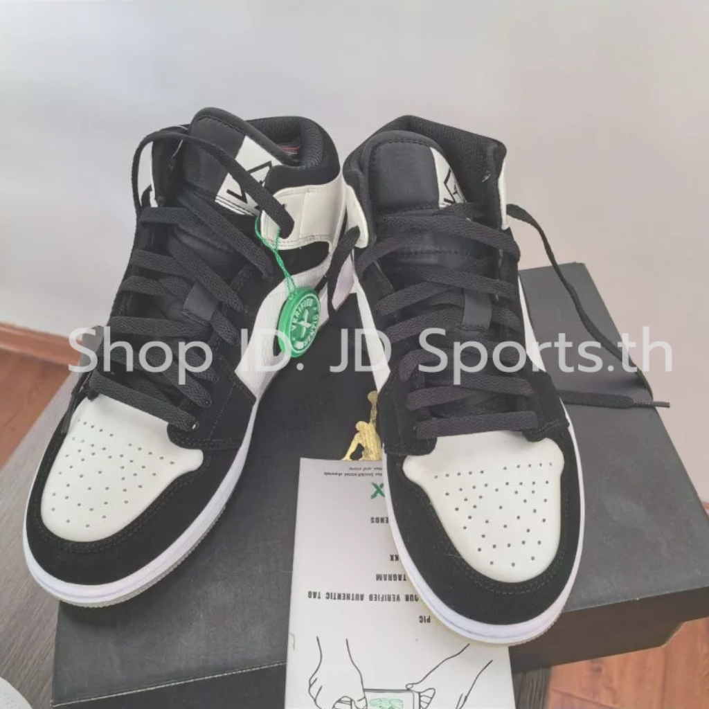 Outlet รองเท้า Fashions Paนdaดีไซน์สุดคลาสสิกJorดีaน Mid Shoes สีดำขาว การันตีของแท้