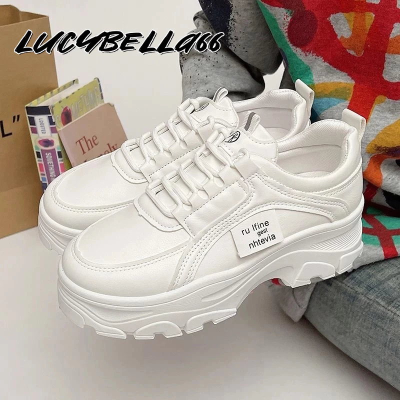 LucyBella รองเท้าผ้าใบผู้หญิง PU ระบายอากาศได้ ด้านล่างนุ่ม 3 สีให้เลือก รองเท้าผ้าใบ 1205