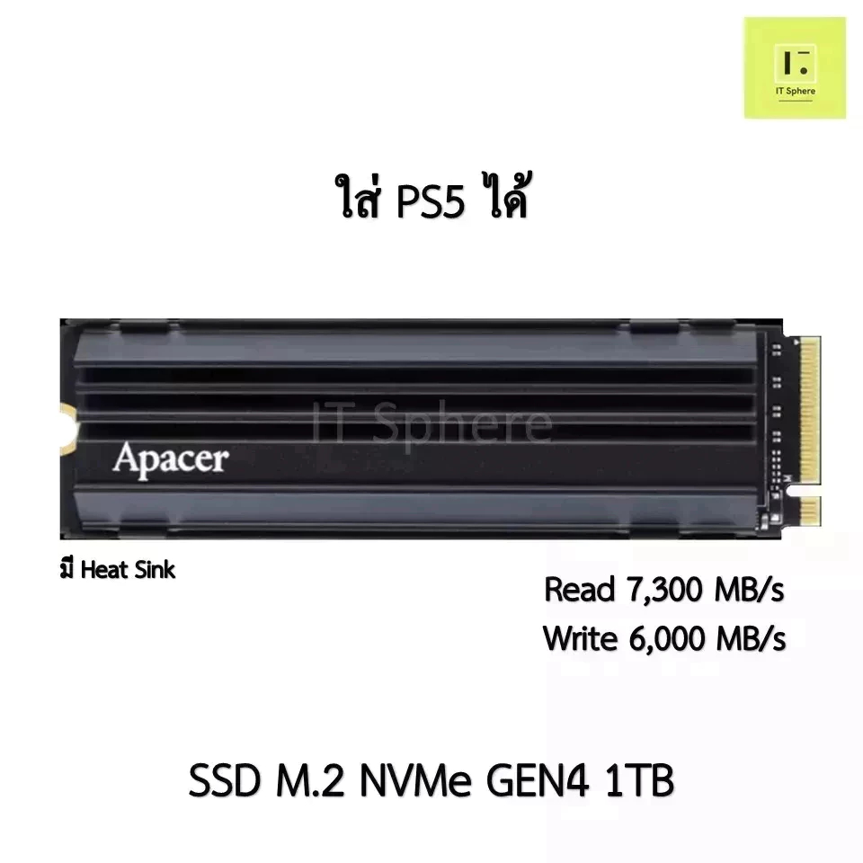 SSD M.2 1TB *ใส่ PS5 ได้ * GEN4 NVMe APACER AS2280Q4U (SSD APACER AS2280Q4U M.2 PCIe) // SSD PS5