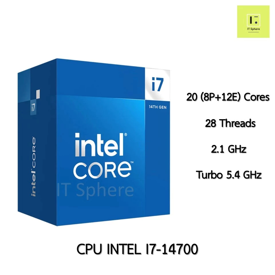 [ศูนย์ไทย มือ1] CPU INTEL I7-14700 LGA1700 LGA 1700 i7 14700 มือ1 (NEXT) NEXT processor gen 14 ซีพีย