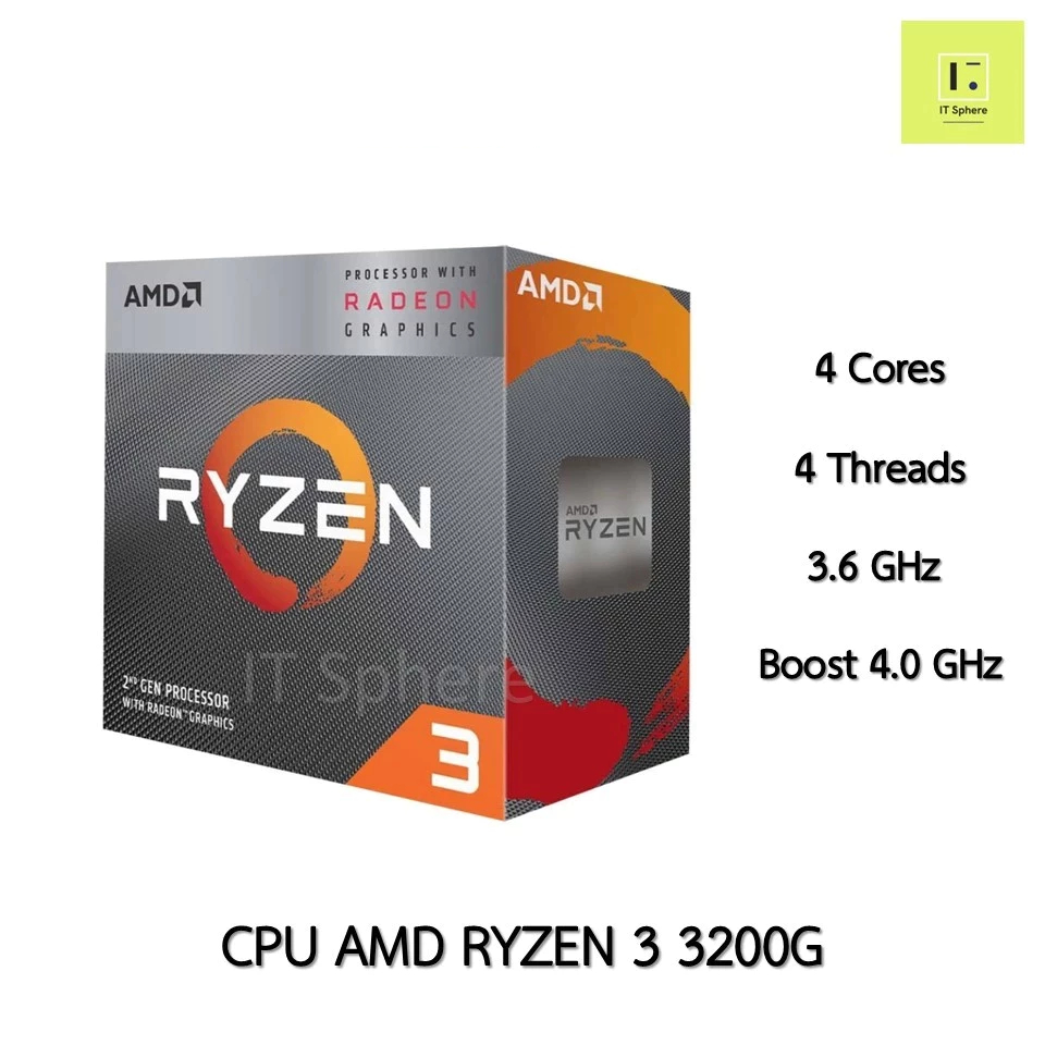 CPU AMD R3 3200G AM4 Ryzen 3 Ryzen3 ซีพียู เอเอ็มดี R 3 3000 series processor 3000series Ryzen 3 320