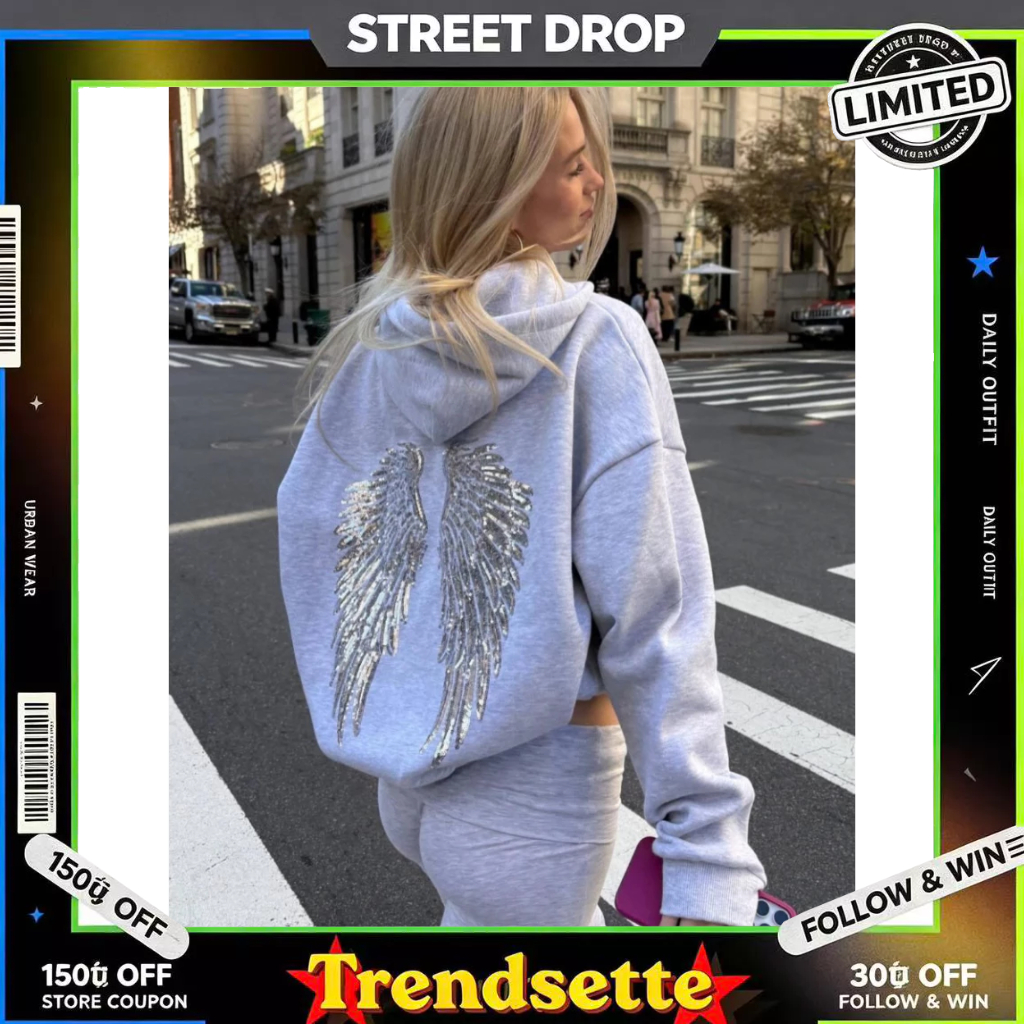 Pre-order subdued ฮู้ด รุ่น Wings sequin ที่hot hit สุดๆในหมู่ Gen Z แบรนด์สัญชาติอิตาลี 🇮🇹