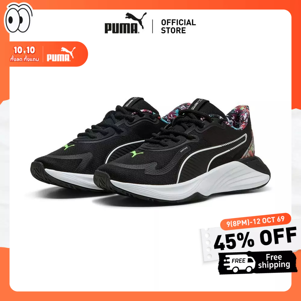 PUMA Training รองเท้าเทรนนิ่งพิมพ์ลาย PWR Hybrid Tropical สำหรับผู้หญิง สีดำ - 31146001