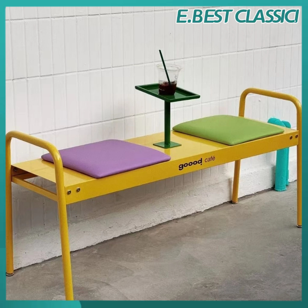 E.BEST เก้าอี้กลางแจ้ง ม้านั่งร้านน้ำชา ของตกแต่งร้าน ทนทานต่อสนิม