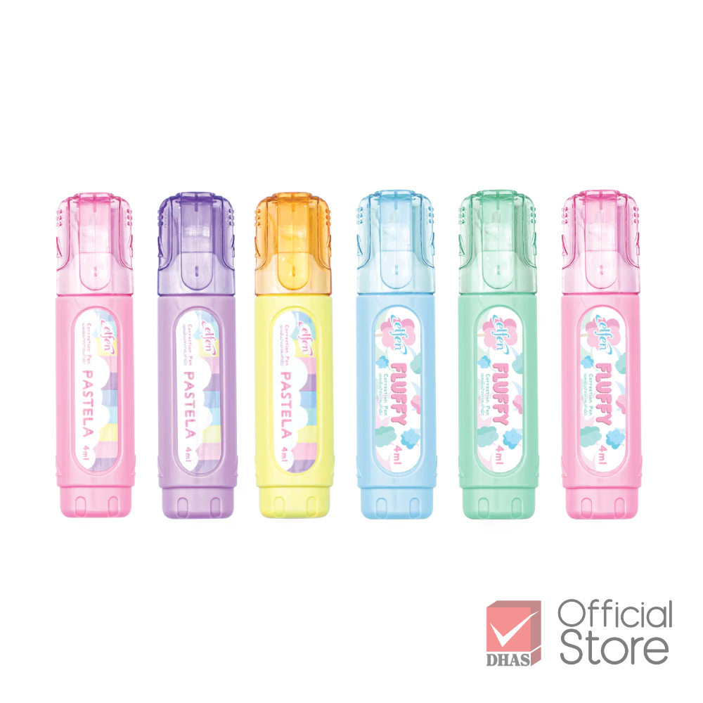 Elfen ปากกาลบคำผิด 4 มล. พาสเทล คละสี จำนวน 1 ด้าม