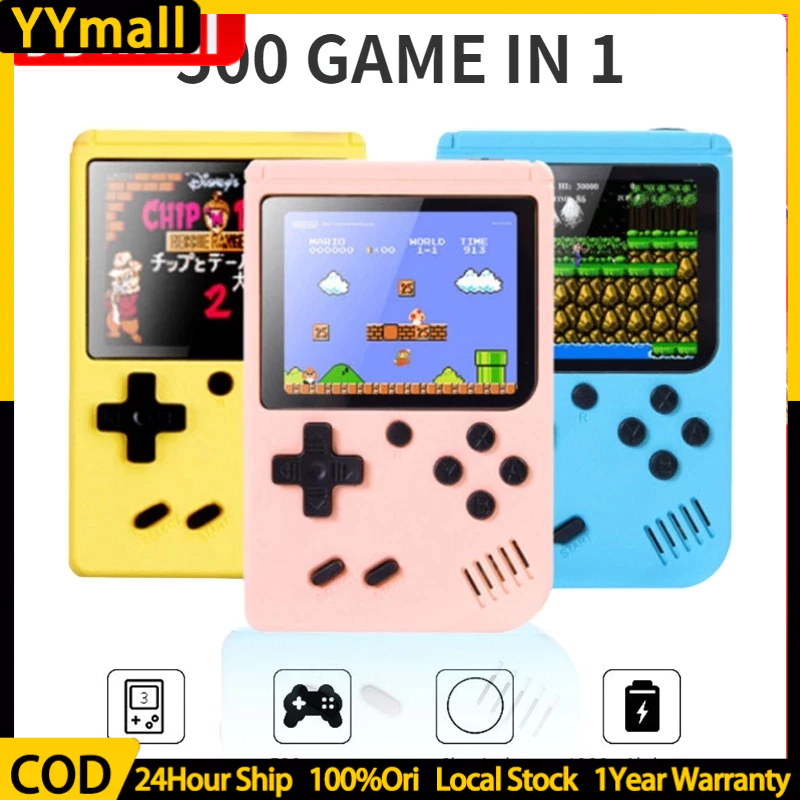 เกมส์บอย มินิเกมคอนโซล sup มีเกมคอนโซลหน้าจอสี พกพา 500 ใน 1 game boy เกมผู้เล่น 2 คน จอใหญ่3นิ้ว เกมกด