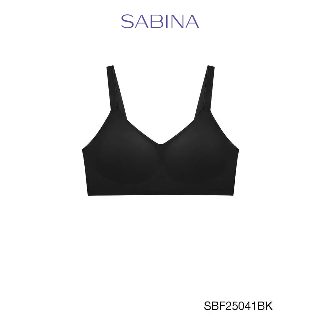 Sabina Forever Young Level 1 เสื้อชั้นใน ไร้ตะเข็บ ไร้โครง รหัส SBF25041BK - สีดำ