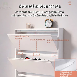 ตู้รองเท้าเหล็ก ตู้รองเท้า บางเฉียบ 12.2ซม แข็งแรง กันน้ำและกันสนิม ใช้ได้ทั้งในบ้านและนอกบ้าน ประกัน1ปี