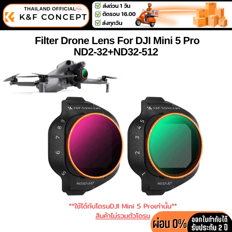 K&F DJI Mini-5 Pro Lens Filter ND2-32+ND32-512 (SKU.1678)