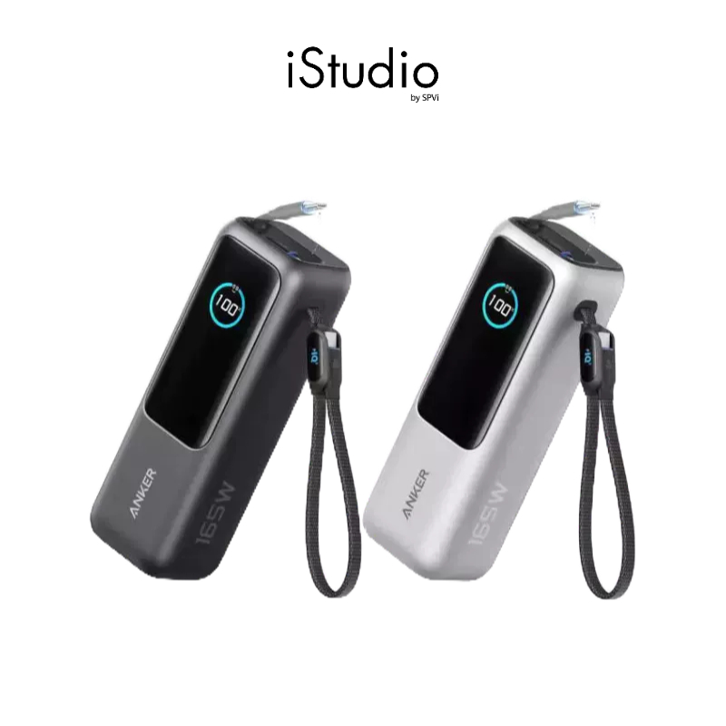 Anker Power Bank 25000mAh 165W ชาร์จเร็ว มาพร้อมสายเคเบิลแบบยืดหดได้ - แบตเตอรี่สำรอง