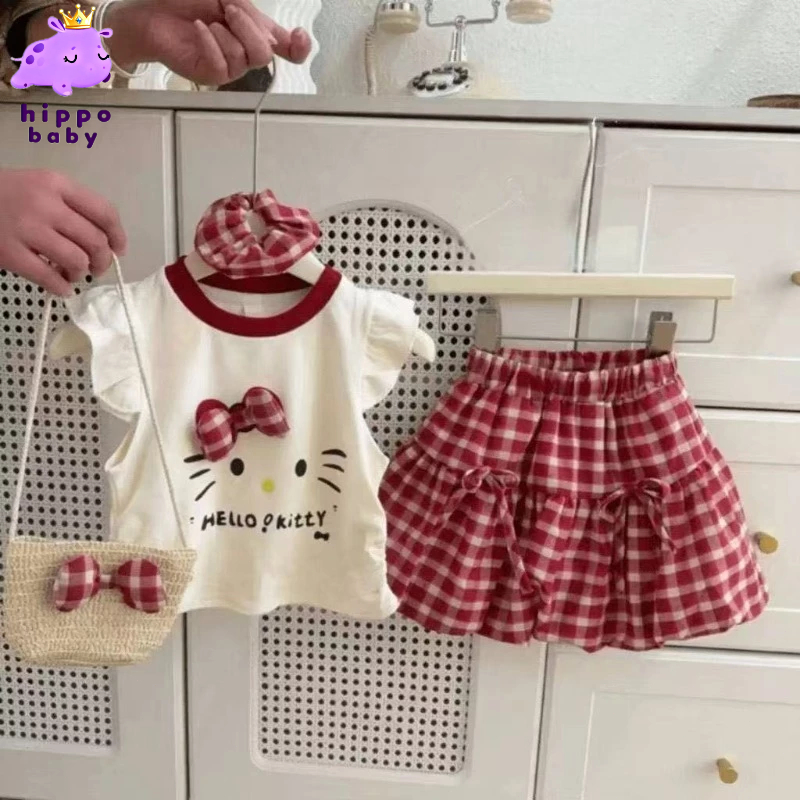 ชุดเสื้อผ้าเด็กผู้หญิง 2 ชิ้น สไตล์น่ารัก เหมาะสำหรับเด็กหญิงอายุ 2-6 ปี