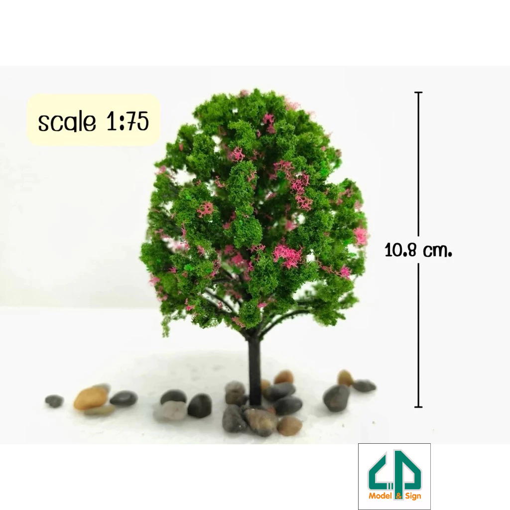 โมเดลต้นไม้จิ๋ว scale 1:75ขนาดสูงประมาณ 10cm. คละเเบบ
