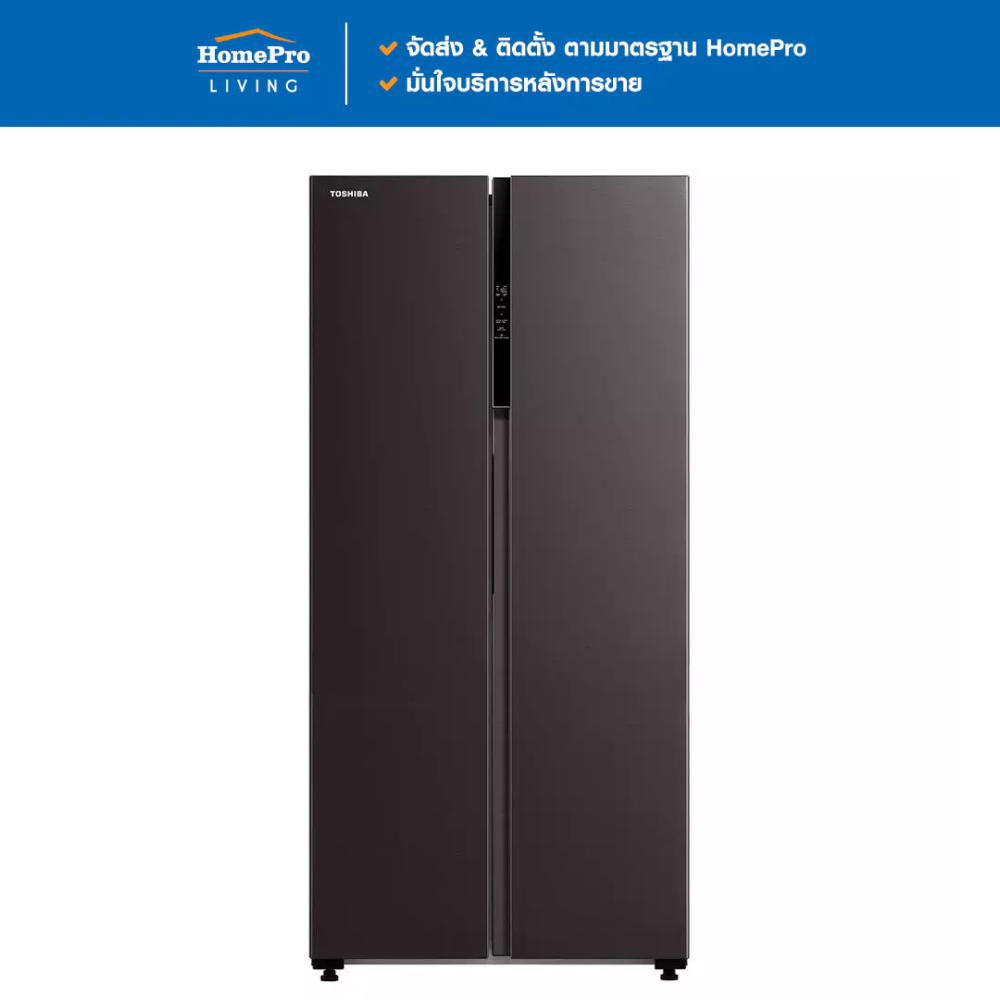 TOSHIBA ตู้เย็น SIDE BY SIDE GR-RS600WI-PMT(37) 16.2 คิว SATIN GREY อินเวอร์เตอร์ จัดส่งโดย HomePro