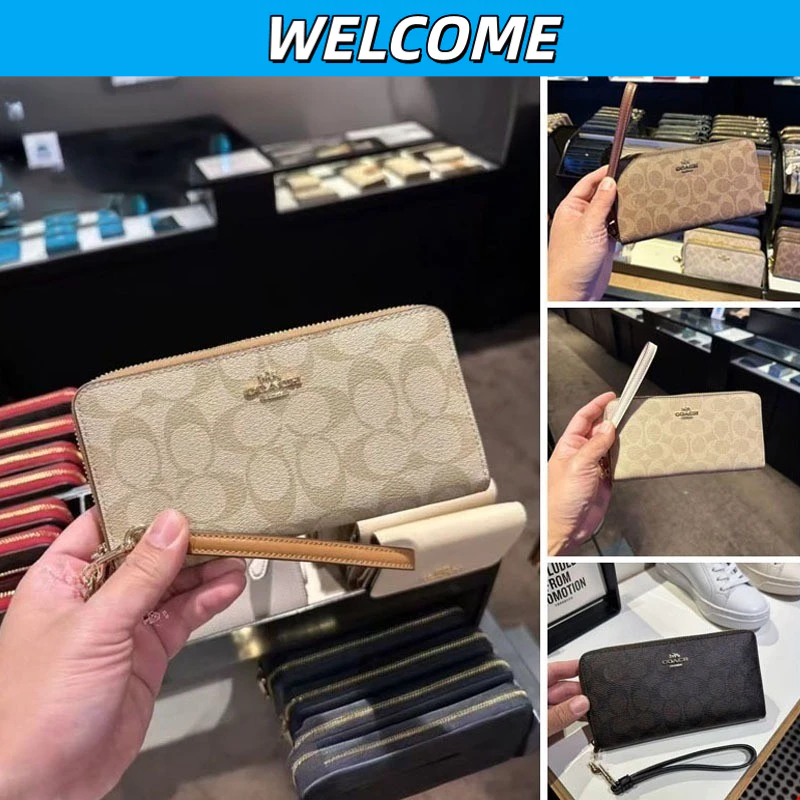 กระเป๋าสตางค์ซิปสำหรับผู้หญิง กระเป๋าสตางค์ยาว มาพร้อมสายคล้องมือ กระเป๋าสตางค์ CW778