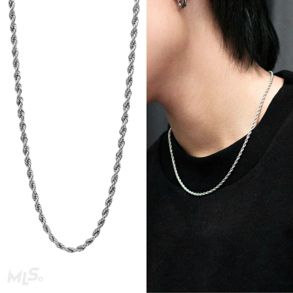 MLS | Snake chain 2.0 สร้อยคอลายกระดูกงูกลาง วัสดุสแตนเลส