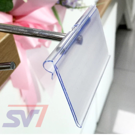 ป้ายราคาพลาสติก สำหรับตะขอHook/ชั้นตะแกรง ขนาด 3.5-4 cm.(สีใส) แพ็ค10ชิ้น, 25ชิ้น