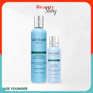 💺Go Hair Age Younger โกแฮร์ เอจ ยังเกอร์ อาหารผม (ขวดฟ้า) อาหารผม สำหรับผมเส้นใหญ่ หยักศก บำรุงผมแห้งเสีย แตกปลาย ผมดัด