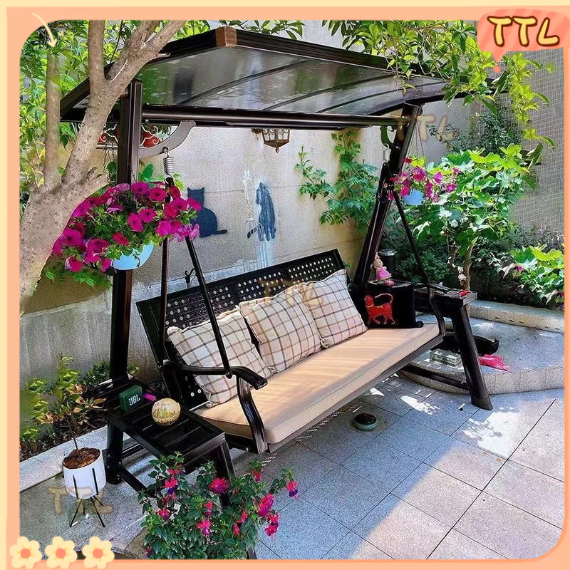 TTL ชิงช้าเหล็กกลางแจ้ง เปลญวนระเบียง สำหรับผู้ใหญ่และเด็ก