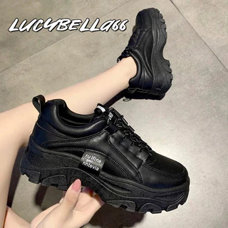 LucyBella รองเท้าผ้าใบผู้หญิง สี ขาว ก้นหนา PU ระบายอากาศได้ 3 สีให้เลือก 061401