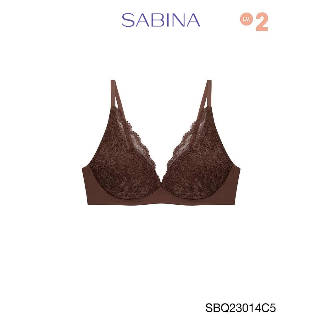 Sabina Twenty Five Level 2 เสื้อชั้นใน  ไร้โครง รหัส SBQ23014C5 - สีน้ำตาลโกโก้