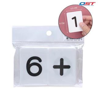 บัตรคำ Flashcards ชุด ตัวเลข 0-9 และเครื่องหมายคณิตศาตร์ ผลิตจากพลาสติก ขนาดบัตร 4.5x6 ซม./ ET-119