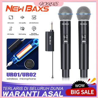 NEW BAXS UR01/UR02 ไมโครโฟนไร้สาย 2 ไมโครโฟนแบบใช้มือถือ 50M…