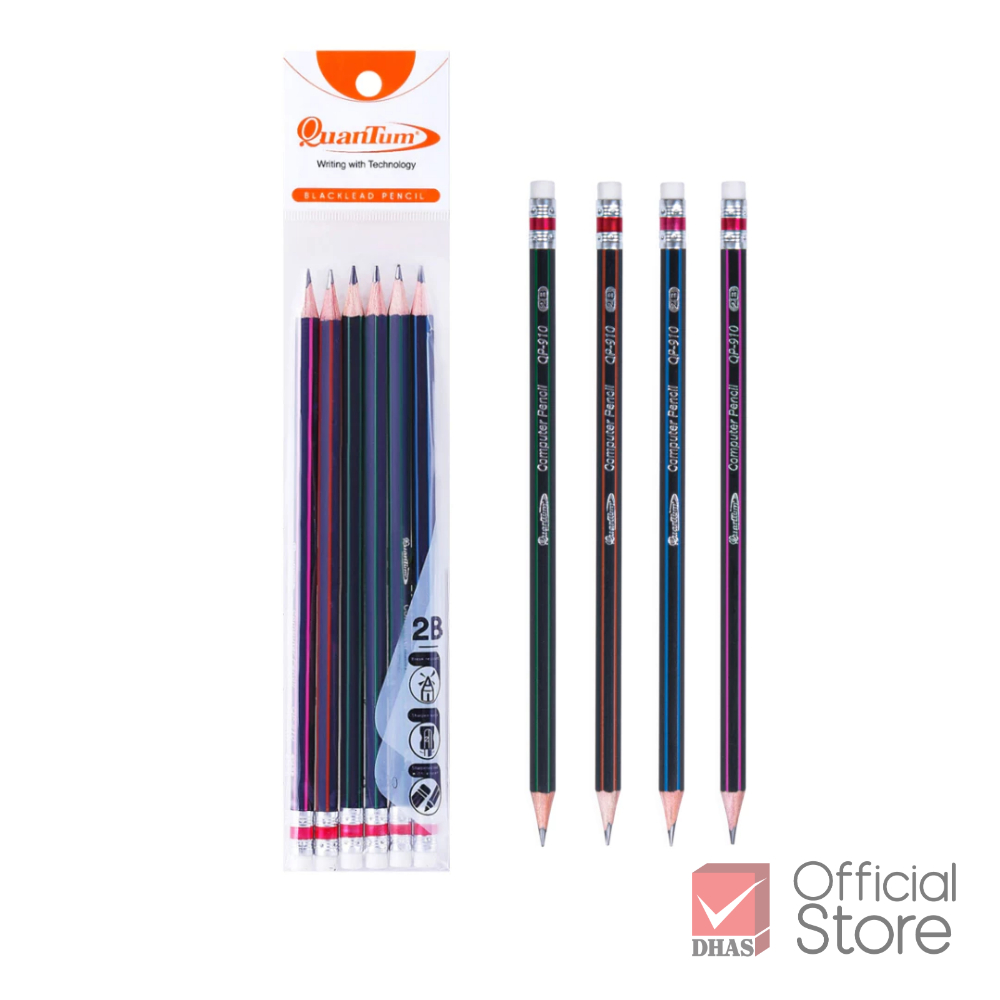 Quantum ดินสอ ดินสอดำ 2B QP910 และ QP920 จำนวน 6 แท่ง — صورة 2