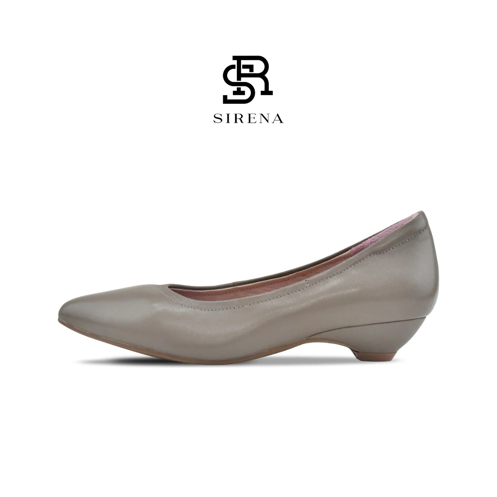 SIRENA รองเท้าหนังแท้ ส้น 1.5 นิ้ว รุ่น MARINA สีโท้ป | รองเท้าคัทชูผู้หญิง