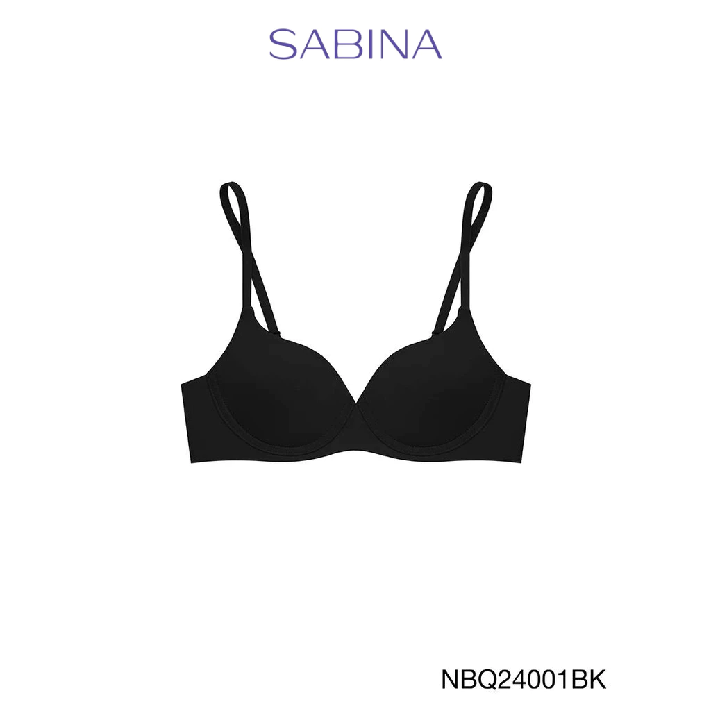 [Online Exclusive] Sabina Twenty Five Level 2 เสื้อชั้นใน ไร้ตะเข็บ มีโครง รหัส NBQ24001BK - สีดำ