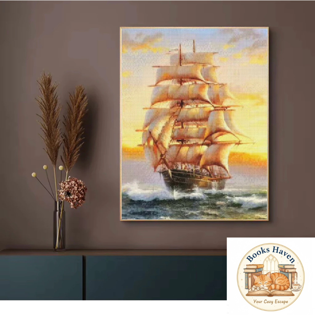 ภาพวาดเพชร 5D เม็ดกลมเต็มแผ่น (Full Drill) ทิวทัศน์ ธรรมชาติ| Diamond Painting DIY งานฝีมือ แต่งบ้าน