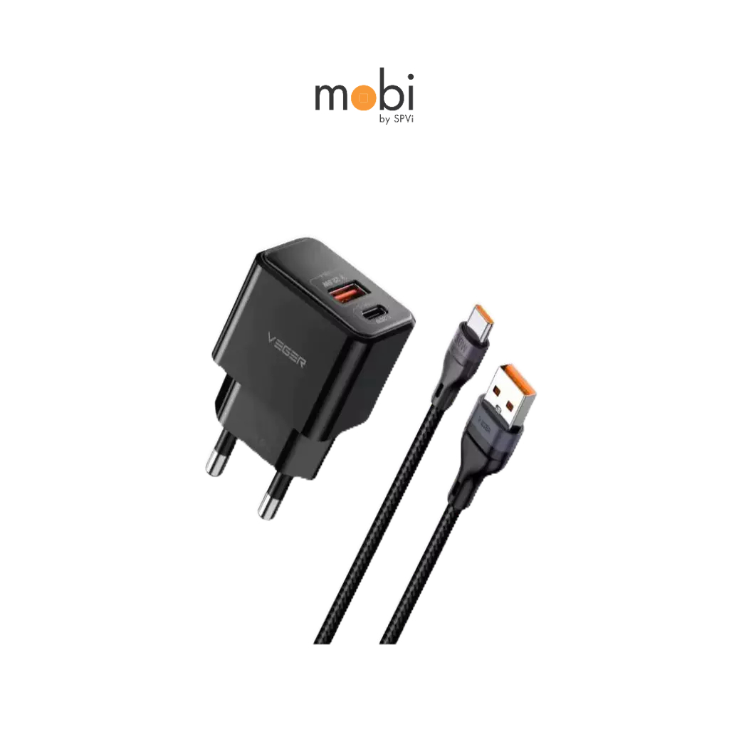 อะแดปเตอร์ VEGER Wall Charger 2 USB-A พร้อมสายชาร์จ LN ยาว 1M
