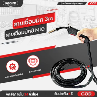 REAIM สายเชื่อมมิกซ์ MIG/TIG สายเชื่อมมิก 3m ปืนเชื่อมฟลูออรีนอาร์กอนพิเศษ ตู้เชื่อมไฟฟ้า