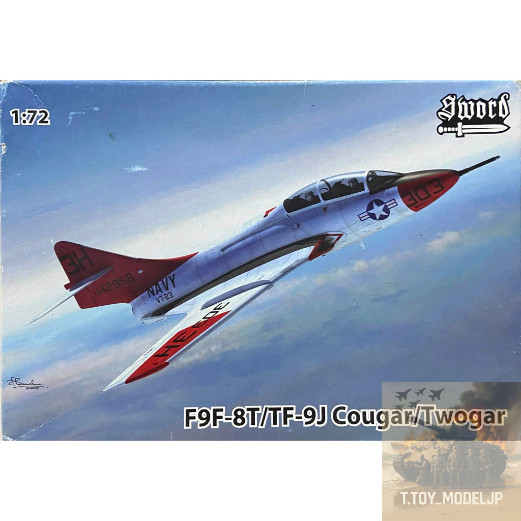 Sword 1/72 F9F-8T/TF-9J Cougar/Twogar โมเดลเครื่องบินรบ โมเดลเครื่องบินรบสงครามโลก เครื่องบินประกอบ