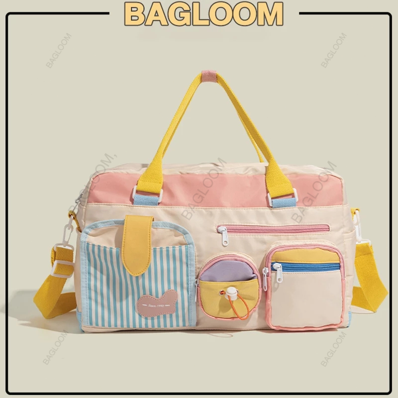 BAGLOOM กระเป๋าขนาดใหญ่สำหรับเดินทาง แฟชั่น กระเป๋าฟิตเนส เนื้อผ้ากันน้ำ กระเป๋าเดินทางกีฬา