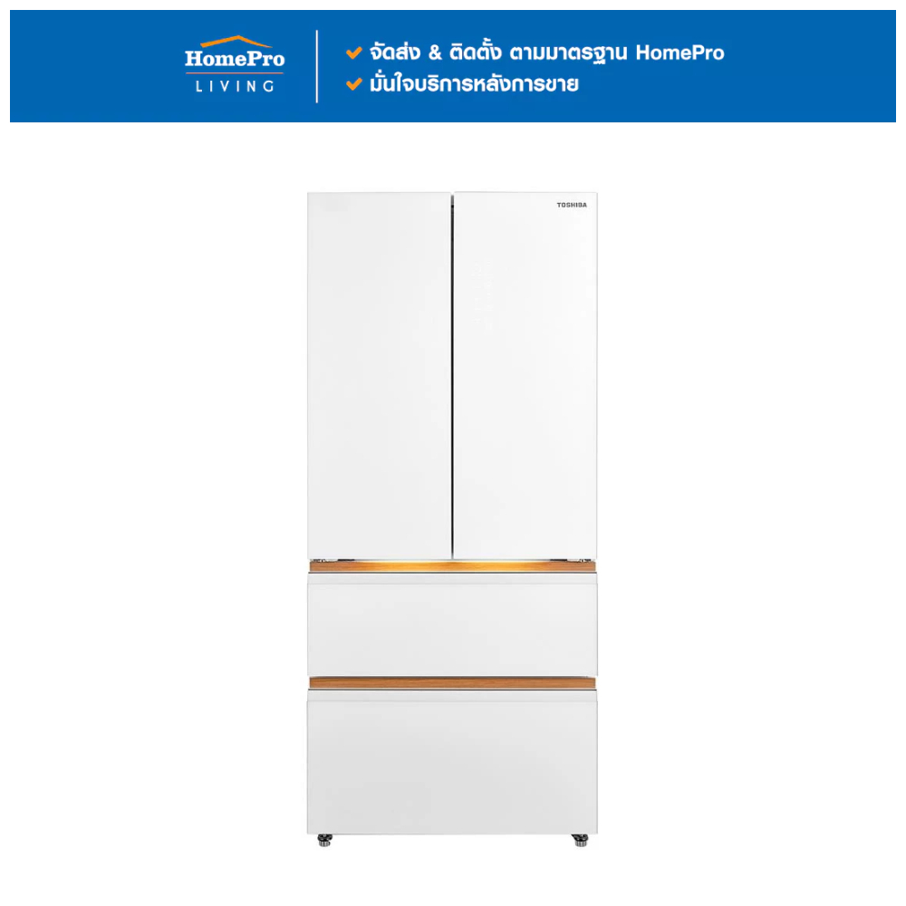 TOSHIBA ตู้เย็น MULTI DOOR GR-RF690WI-PGTH(67) 18.8 คิว อินเวอร์เตอร์ กระจกขาว จัดส่งโดย HomePro