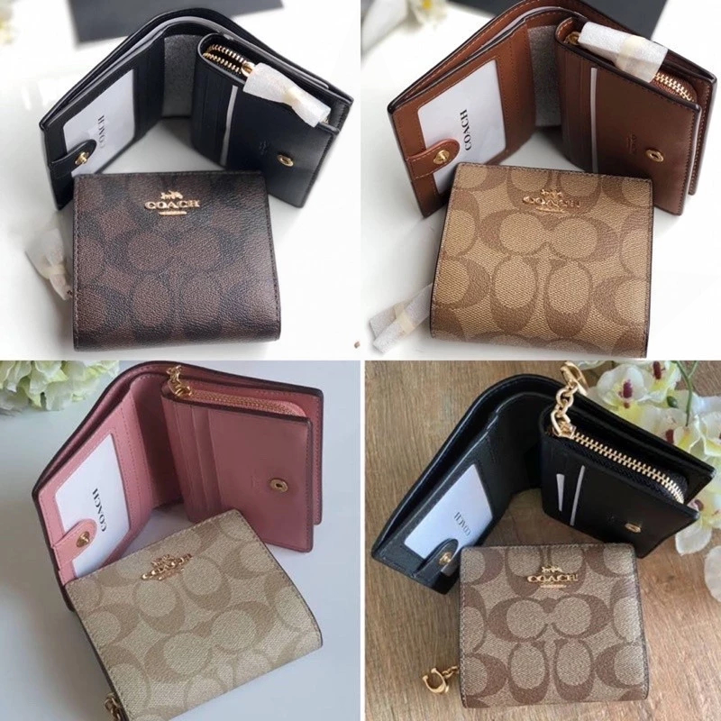 Snap Wallet C3309 กระเป๋าสตางค์สุภาพสตรี  ผู้หญิง กระเป๋าสตางค์ 2 พับใบสั้น U14R35E8