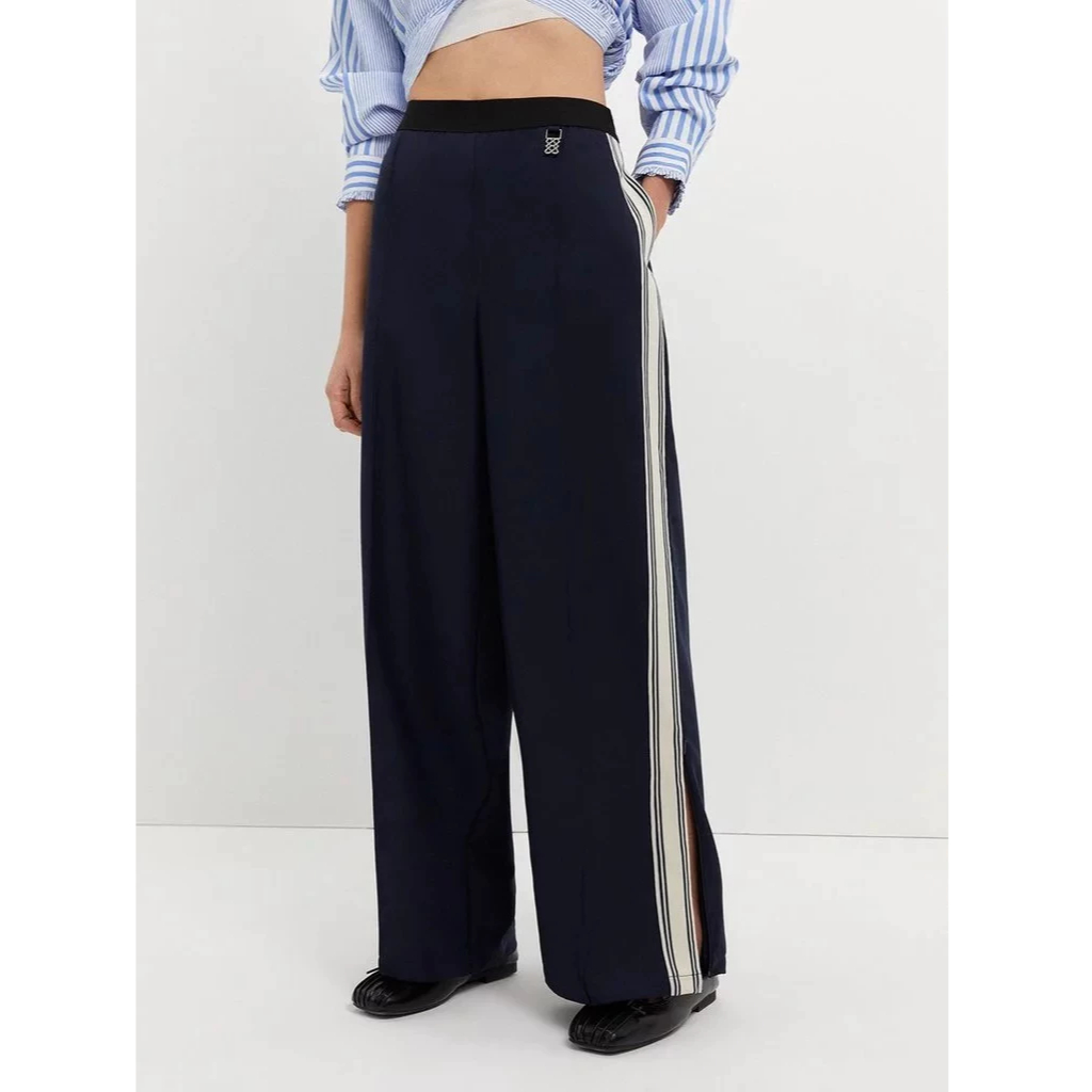 [Pomelo] กางเกงขายาวแต่งลายทาง / Side Stripe Pants