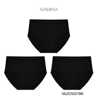 [Online Exclusive] (Set 3 ชิ้น) Sabina Panty Zone Seamless Series กางเกงในทรงเอวสูงปานกลาง รหัส NUZ25021BK สีดำ