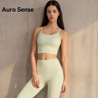 Auro Sense สปอร์ตบรา สายสะพายไหล่แบบบาง แผ่นรองหน้าอกแบบชิ้นเดียว กันกระแทก แห้งเร็ว หลังสวย