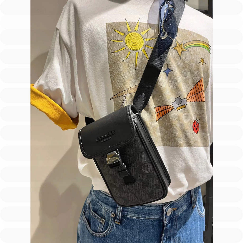 กระเป๋าผู้ชาย Phone Crossbody CT885 CT886 กระเป๋าสะพายข้างใบเล็ก ใส่โทรศัพท์มือถือ หนังแท้เรียบ