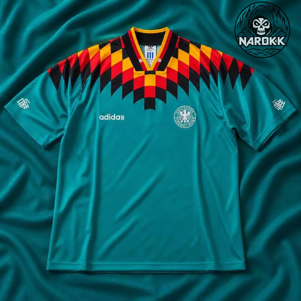 เสื้อย้อนยุค GERMANY 1994 AWAY JERSEY สีเขียว ของแท้100%
