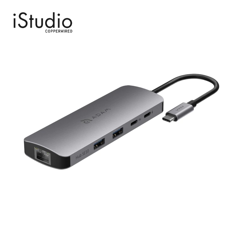 ADAM elements ฮับมัลติมีเดีย Hub SE10 USB-C 10-in-1 - Grey | iStudio by Copperwired