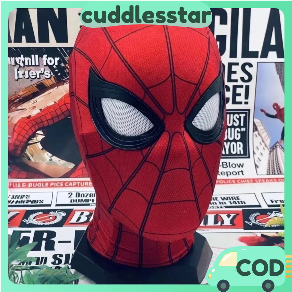 [COD]Spiderman Headgear Mask Moving Eyes ผู้ใหญ่ ของเล่นเด็กคอสเพลย์ หน้ากากอิเล็กทรอนิกส์ Spider Man Cosplay ด็กของขวัญ
