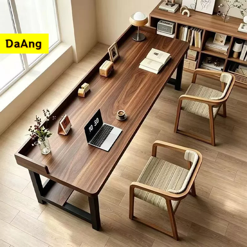 DaAng-โต๊ะไม้เนื้อแข็ง สำหรับใช้ในบ้าน ดีไซน์เรียบง่ายและทันสมัย ​​โต๊ะอ่านหนังสือสำหรับนักเรียน