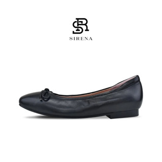 SIRENA รองเท้าหนังแท้ ส้น 0.5 นิ้ว รุ่น CAMELLE สีดำ | รองเท…