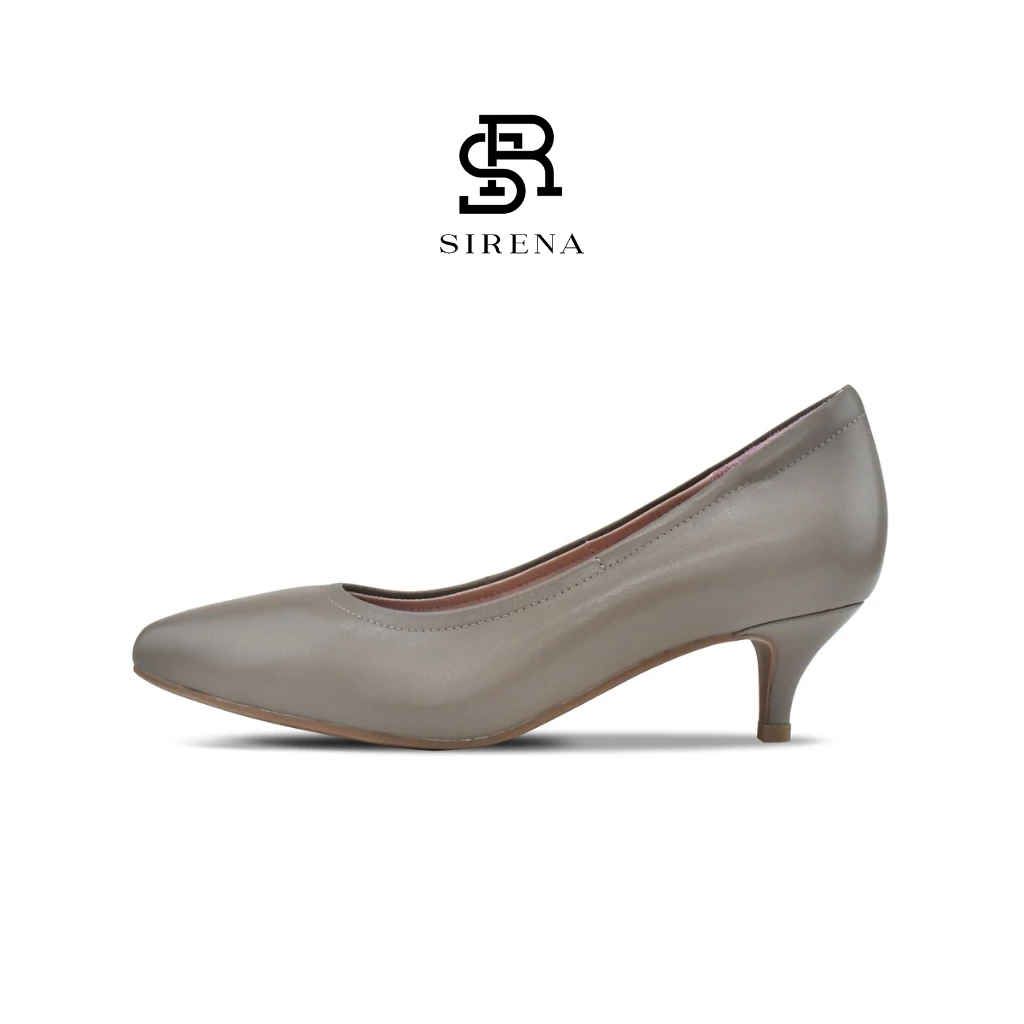 SIRENA รองเท้าหนังแท้ ส้น 2 นิ้ว รุ่น CARNATION สีโอวัลติน | รองเท้าคัทชูผู้หญิง