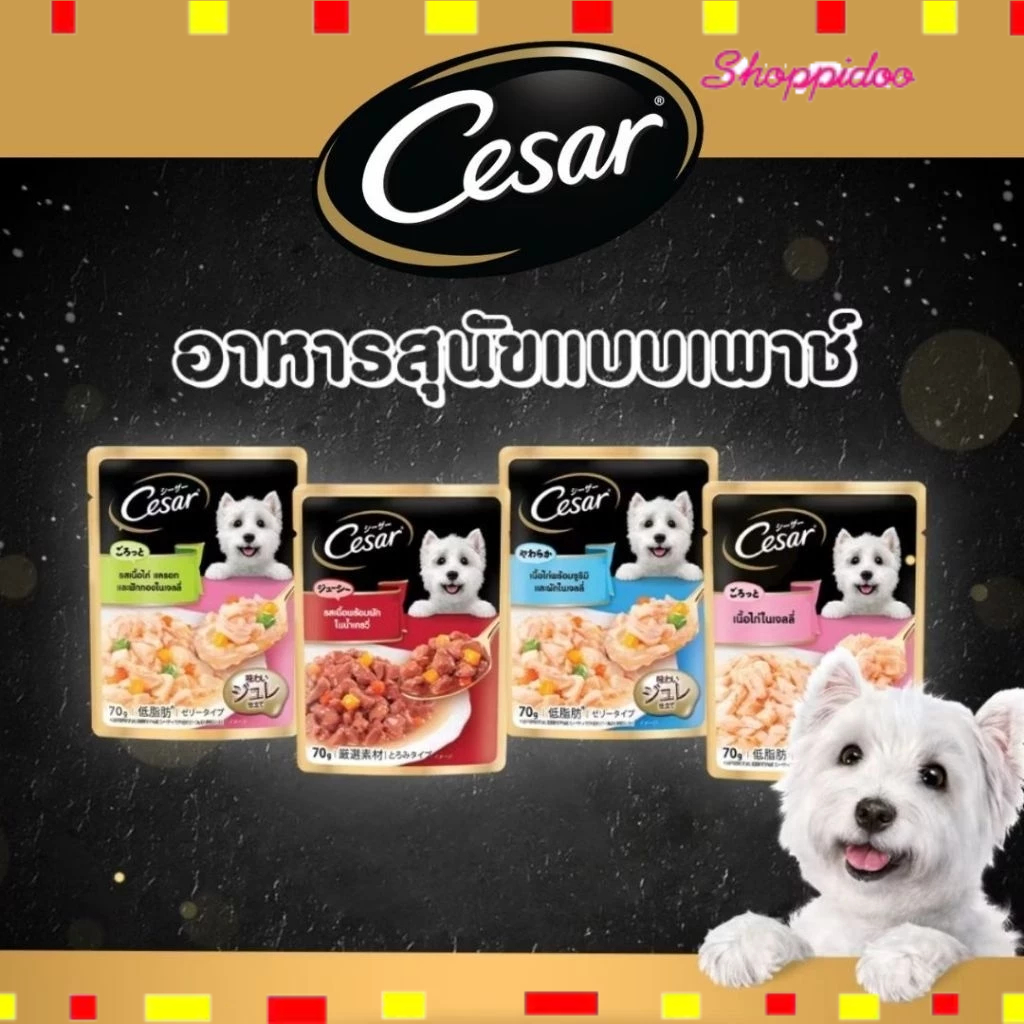 (16ซอง)​ Cesar ซอง อาหารสุนัข​ แบบซอง 60-70g.