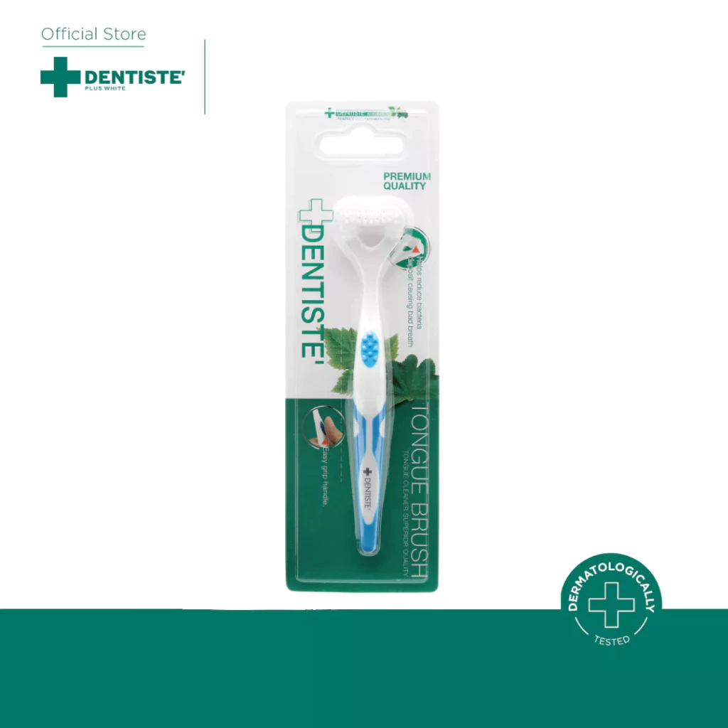 Dentiste Tongue Brush อุปกรณ์ทำความสะอาดลิ้น ชนิดขนแปรงนุ่ม จบปัญหาในช่องปาก กำจัดแบคทีเรีย ลดกลิ่นปาก ลมหายใจหอมสดชื่น